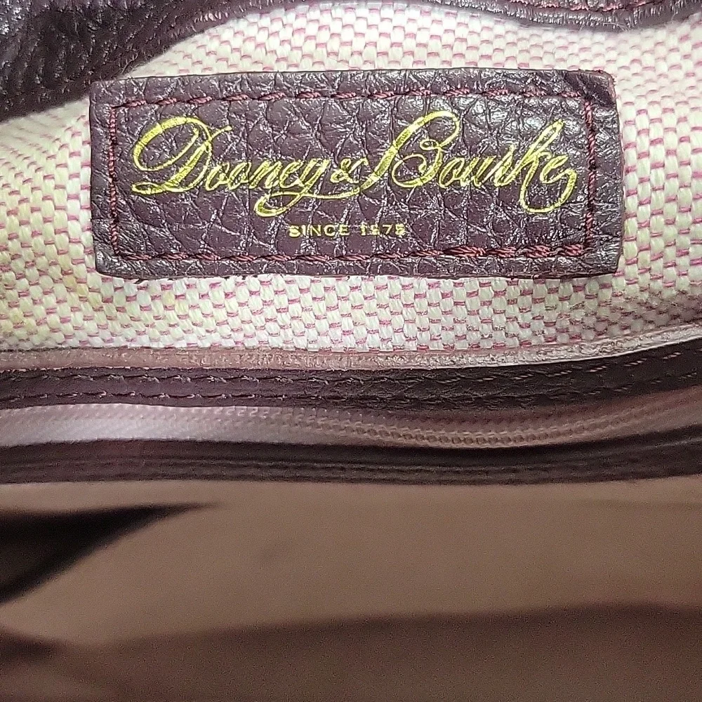 Dooney & Bourke Purple Pebble Leather Hobo Shoulder Bag